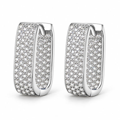 Pavé moissanite hoops