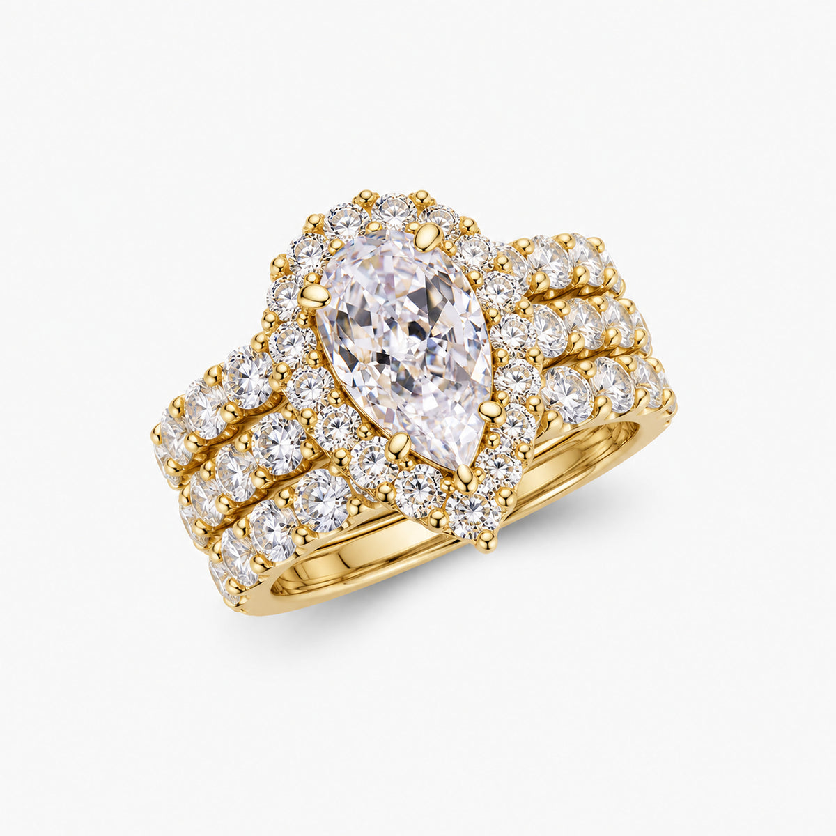 Pear Cut Wedding Ring Set