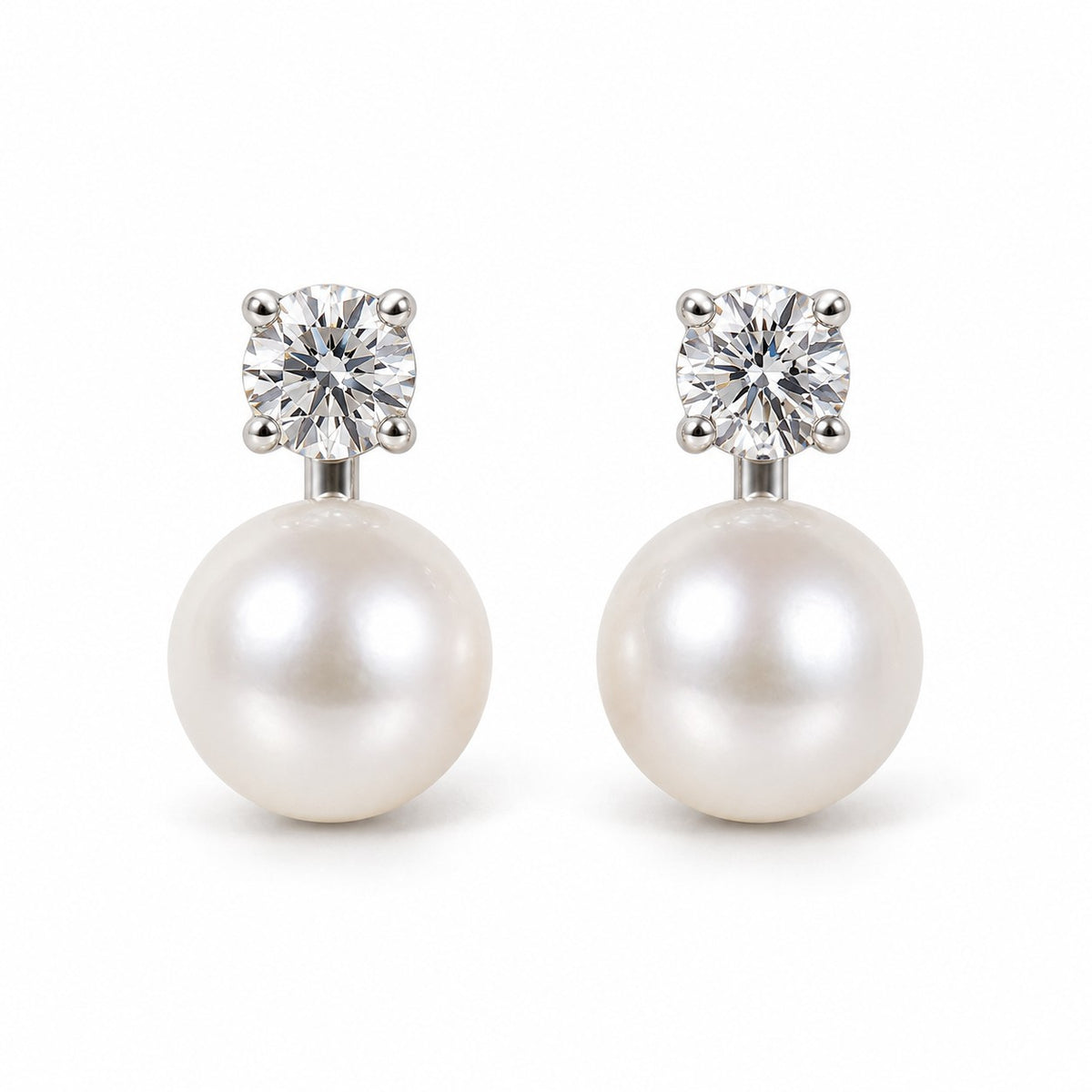 Pearl and moissanite drops