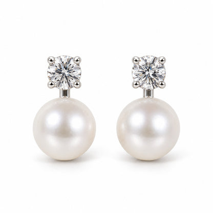 Pearl and moissanite drops