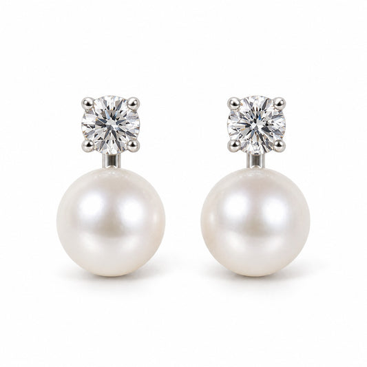 Pearl and moissanite drops