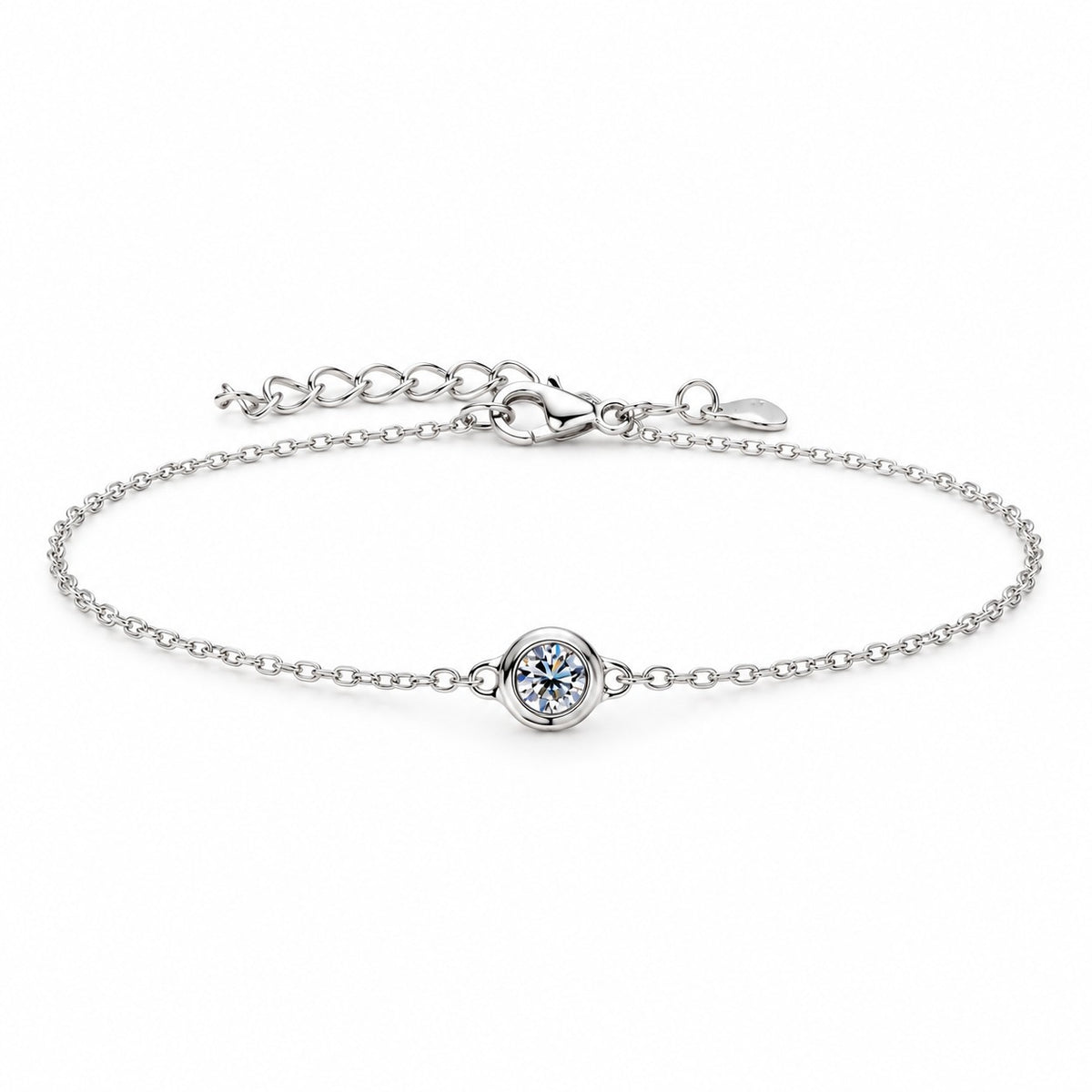 Moissanite solitaire bracelet