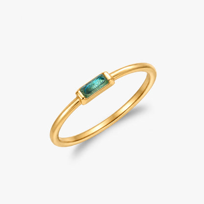 Stackable Ring with Colorful Zircon