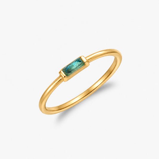 Stackable Ring with Colorful Zircon